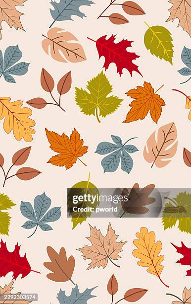 leaf seamless pattern . - fall foliage stock illustrations