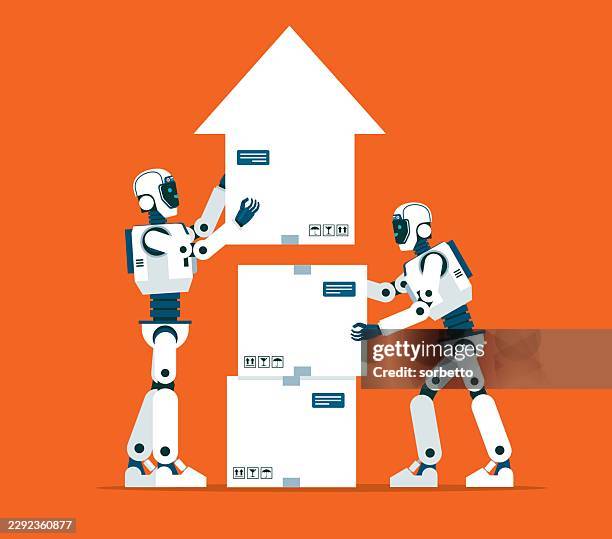 cooperation - robot - contract manufacturing stock illustrations