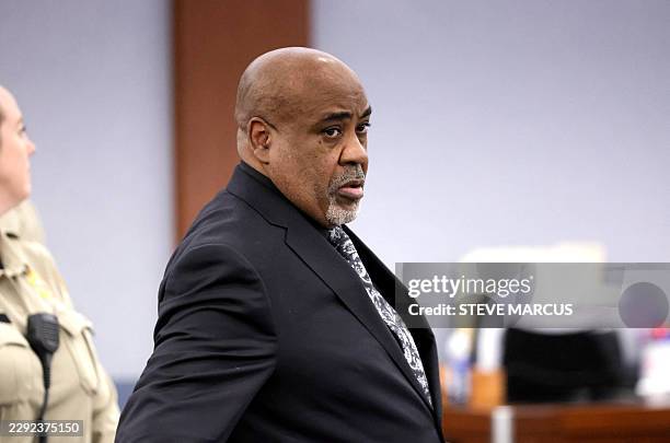 Duane Davis enters the courtroom before closing arguments in his murder trial, related to the 1996 killing of rapper Tupac Shakur, at Clark County...