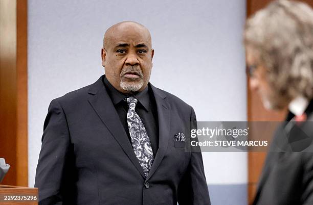 Duane Davis enters the courtroom before closing arguments in his murder trial, related to the 1996 killing of rapper Tupac Shakur, at Clark County...