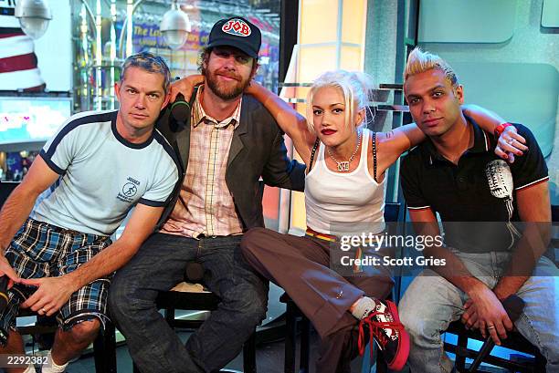 No Doubt during the TRL 1000th episode celebration at the MTV Studios in Times Square, New York City. 10/23/02 Photo by Scott Gries/ImageDirect