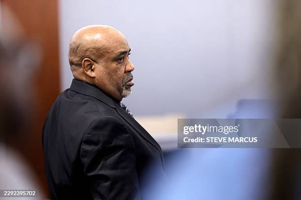 Duane Davis looks on during closing arguments in his murder trial, related to the 1996 killing of rapper Tupac Shakur, at Clark County District Court...