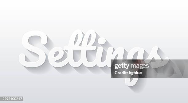 settings - flat design with paper cut effect on blank background - light installation stock illustrations