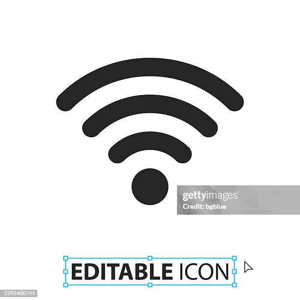 wifi - editable icon on white background - computer solid background stock illustrations
