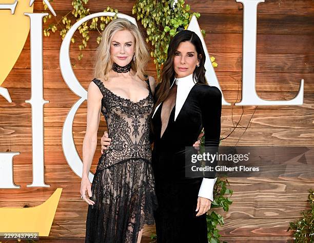 Nicole Kidman and Sandra Bullock at the Warner Bros. Pictures "Practical Magic 2" Los Angeles Premiere held at the Directors Village on August 31,...