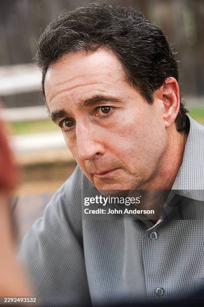 View of film director & University of Texas professor Andrew Shea during an interview, Austin, Texas, August 28, 2012.