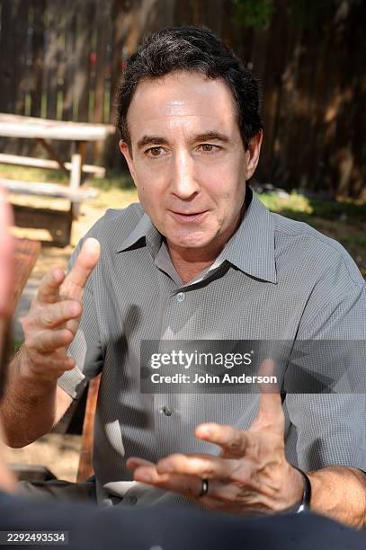 View of film director & University of Texas professor Andrew Shea during an interview, Austin, Texas, August 28, 2012.