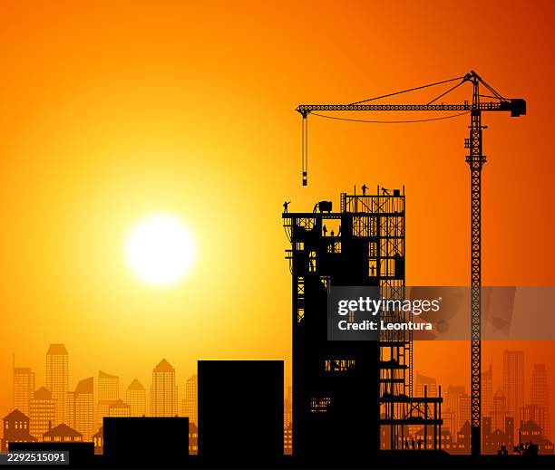 going up graph concept - efficient building stock illustrations
