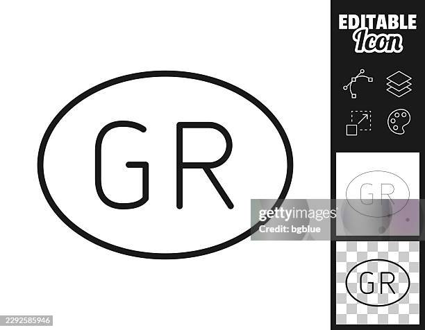 gr - greece country code. icon for design. easily editable - blank license plate stock illustrations