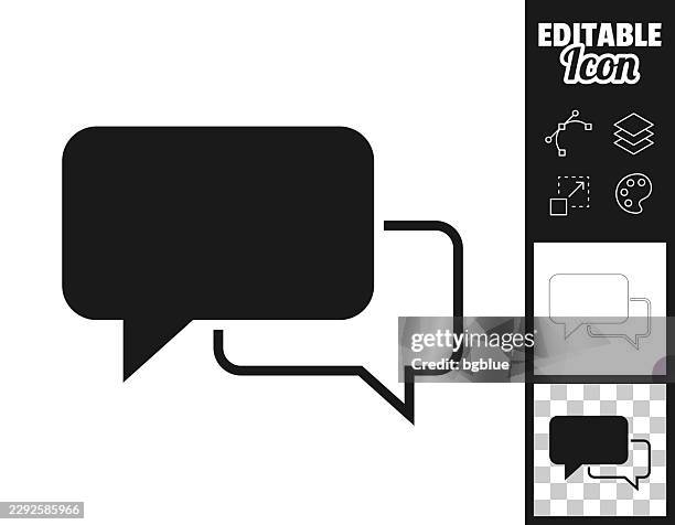 solid and dotted speech bubbles. icon for design. easily editable - text box design stock illustrations