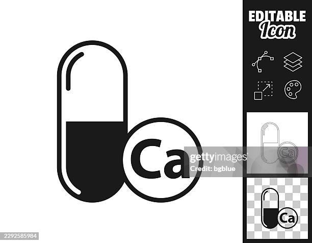 calcium capsule. icon for design. easily editable - calcium bones stock illustrations