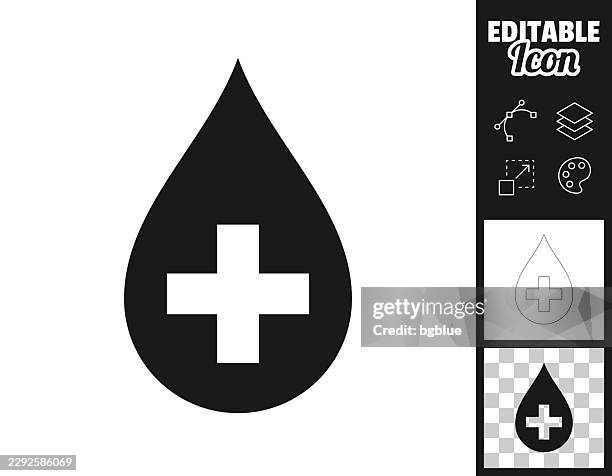 blood donation drop. icon for design. easily editable - public services stock illustrations