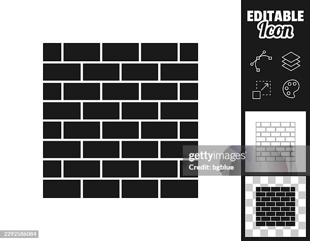 brick wall. icon for design. easily editable - house exterior stock illustrations