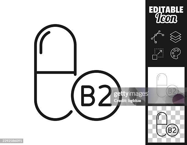 vitamin b2 capsule. icon for design. easily editable - taking medication stock illustrations