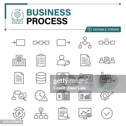 Business Process Editable Stroke Line Icon Set – Workflow, Flow Chart, Process Improvement, Quality Control and Automation Business Process Editable Stroke Line Icon Set – Workflow, Flow Chart, Process Improvement, Quality Control and Automation