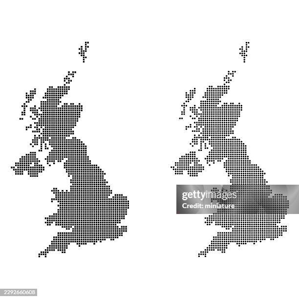 united kingdom map - uk map dots stock illustrations