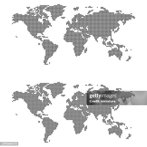 world map - dotted world map stock illustrations