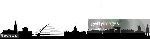 dublin skyline silhouette (all buildings are complete and moveable) - dublin stock illustrations