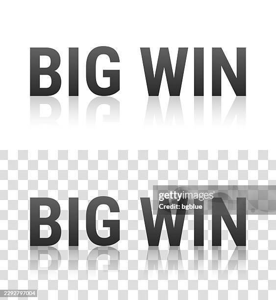 big win - text with reflection on transparent background - water reflection logo stock illustrations