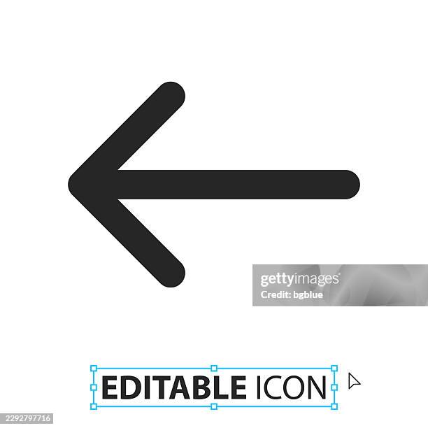 left arrow - editable icon on white background - arrow pointing left stock illustrations