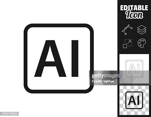 artificial intelligence. icon for design. easily editable - computer vision icon stock illustrations
