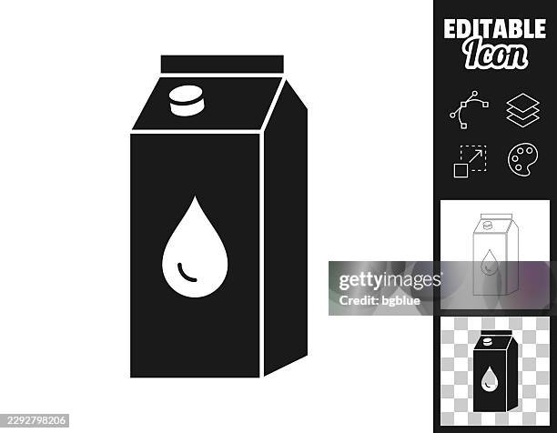 milk carton with drop. icon for design. easily editable - screw top stock illustrations
