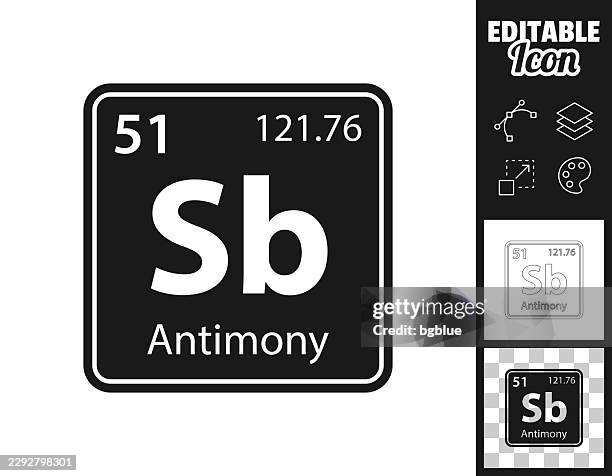 sb - antimony chemical element. icon for design. easily editable - school project stock illustrations