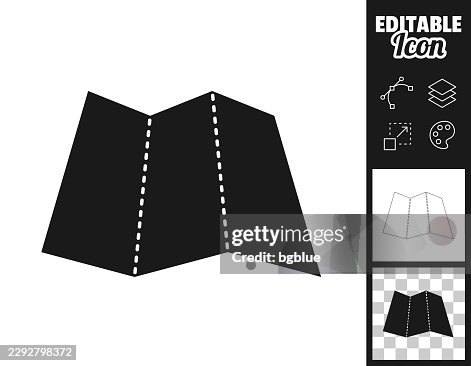 Perspective folded map. Icon for design. Easily editable Perspective folded map. Icon for design. Easily editable