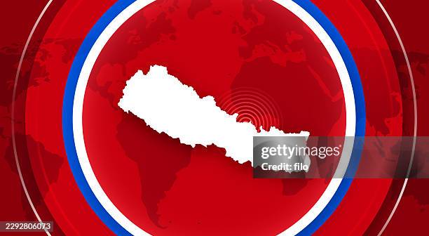 nepal country focus circles influence map background - mt everest stock illustrations