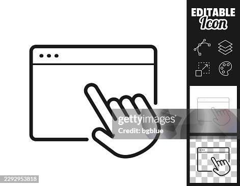 Touchscreen web page. Icon for design. Easily editable Touchscreen web page. Icon for design. Easily editable