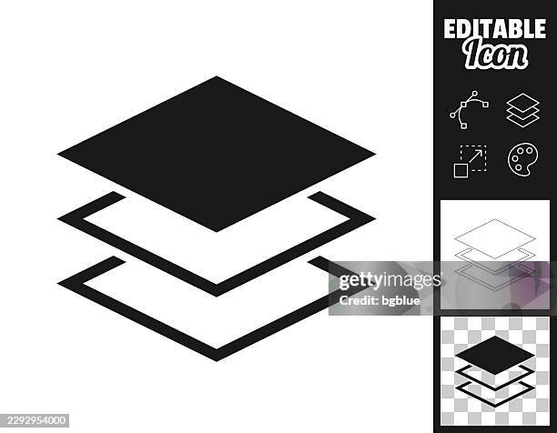 stacked layers. icon for design. easily editable - digital composite stock illustrations