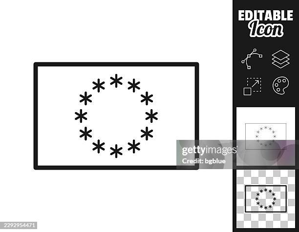 european union flag. icon for design. easily editable - star pattern stock illustrations