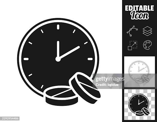 medication time. icon for design. easily editable - pill case stock illustrations