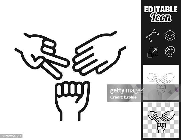 rock paper scissors. icon for design. easily editable - rock paper scissors stock illustrations