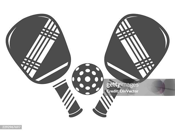 pickleball logo design - pickleball stock illustrations