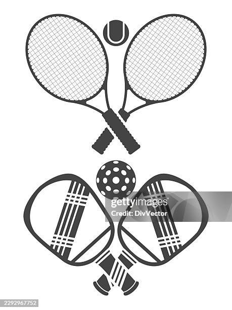 sports logo set - pickleball stock illustrations