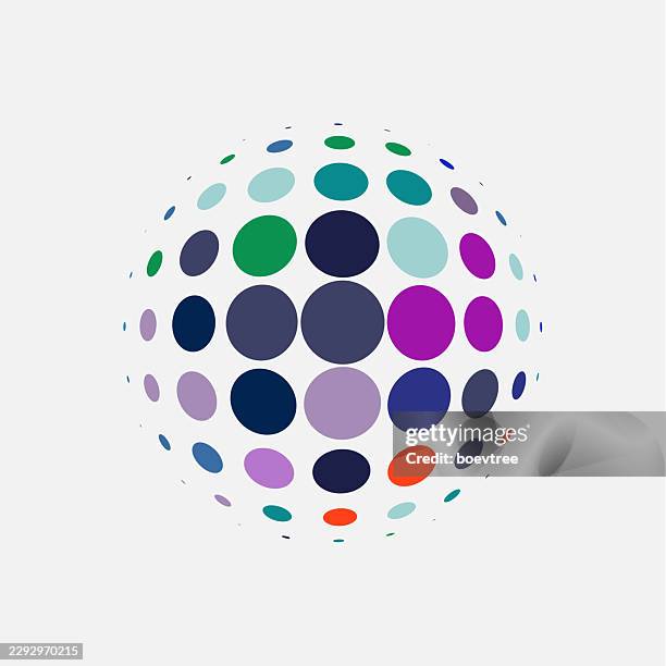 abstract colorful inflate polka dots pattern symbol,sphere sign - inflating ball stock illustrations