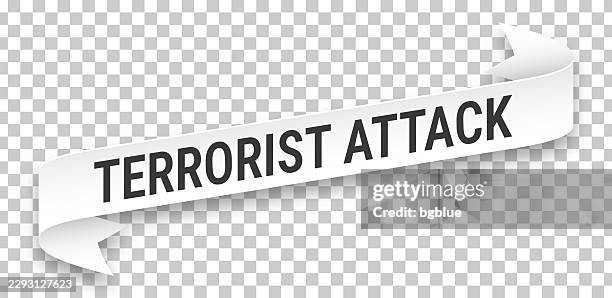 terrorist attack - 3d banner on transparent background - terrorist attack stock illustrations