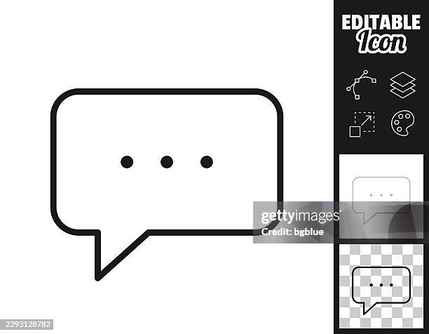 speech bubble with ellipsis. icon for design. easily editable - phone message stock illustrations