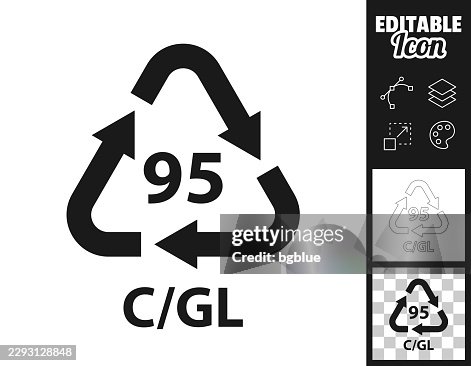 95 C GL recycling code. Icon for design. Easily editable 95 C GL recycling code. Icon for design. Easily editable