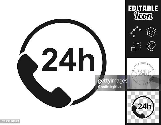 24 hour phone support. icon for design. easily editable - customer feedback loop stock illustrations