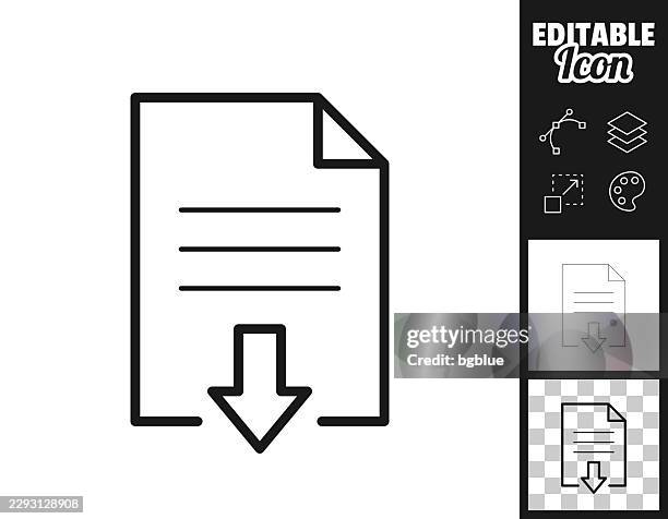 document download. icon for design. easily editable - office automation stock illustrations