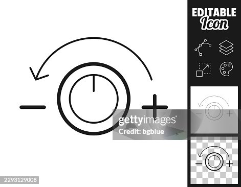 Turn knob to decrease. Icon for design. Easily editable Turn knob to decrease. Icon for design. Easily editable