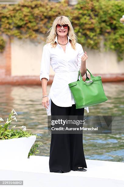 Laura Dern arrives at the Hotel Excelsior Venice Lido pier during the 83rd Venice International Film Festival on September 02, 2026 in Venice, Italy.