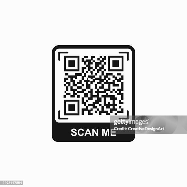 qr code with scan me text on white background - app store stock illustrations