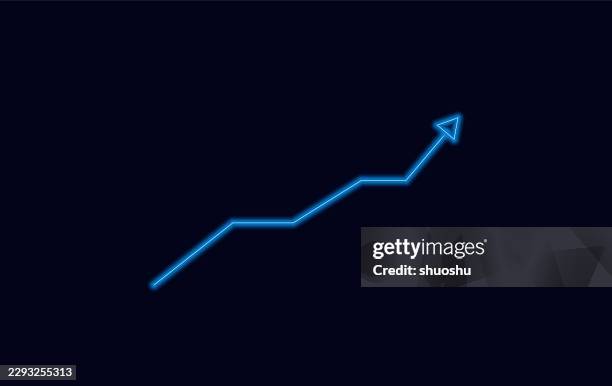 abstract neon up arrow pattern symbol - up arrow graph stock illustrations