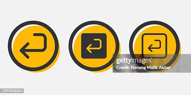 enter button icon set - round website button stock illustrations