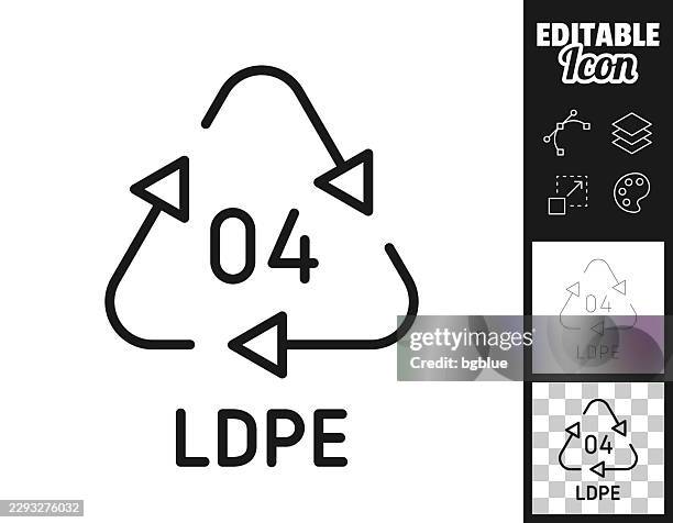 04 ldpe recycling code. icon for design. easily editable - plastic box packaging stock illustrations