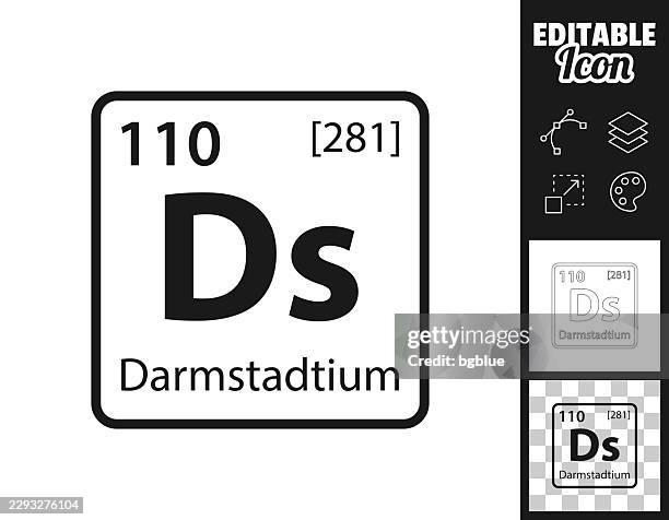 ds - darmstadtium chemical element. icon for design. easily editable - periodic table element stock illustrations