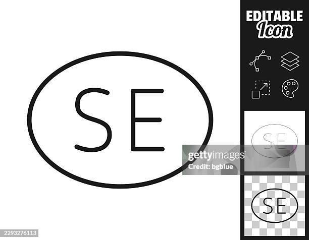 se - sweden country code. icon for design. easily editable - blank license plate stock illustrations